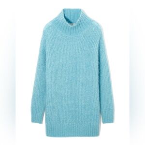 Cozy COS Blue Women's Funnel Neck Sweater